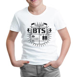 BTS - Logo White Kids Tshirt