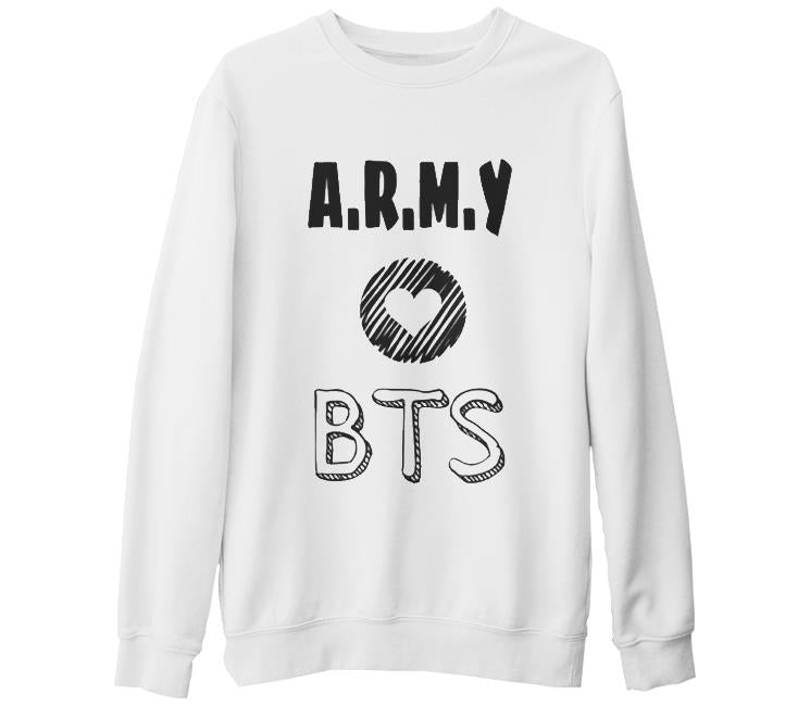 BTS - Love Army White Thick Sweatshirt