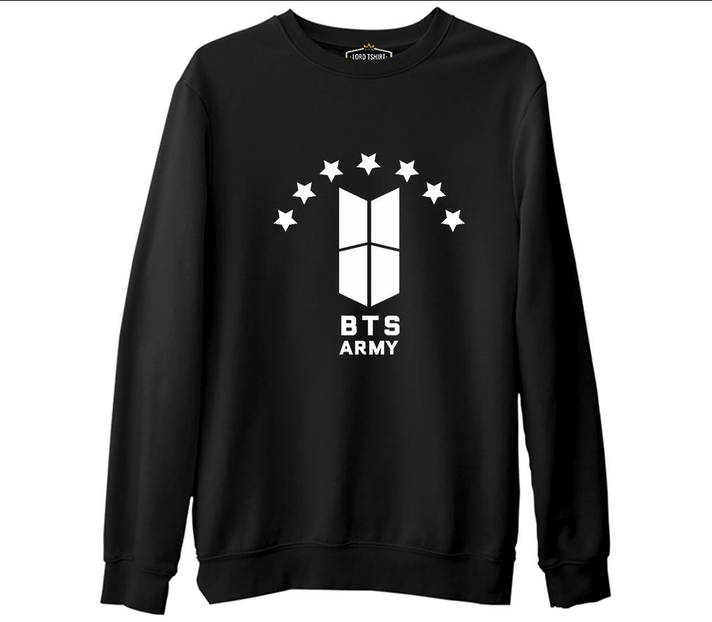 BTS -  Stars  Siyah Erkek Kalın Sweatshirt