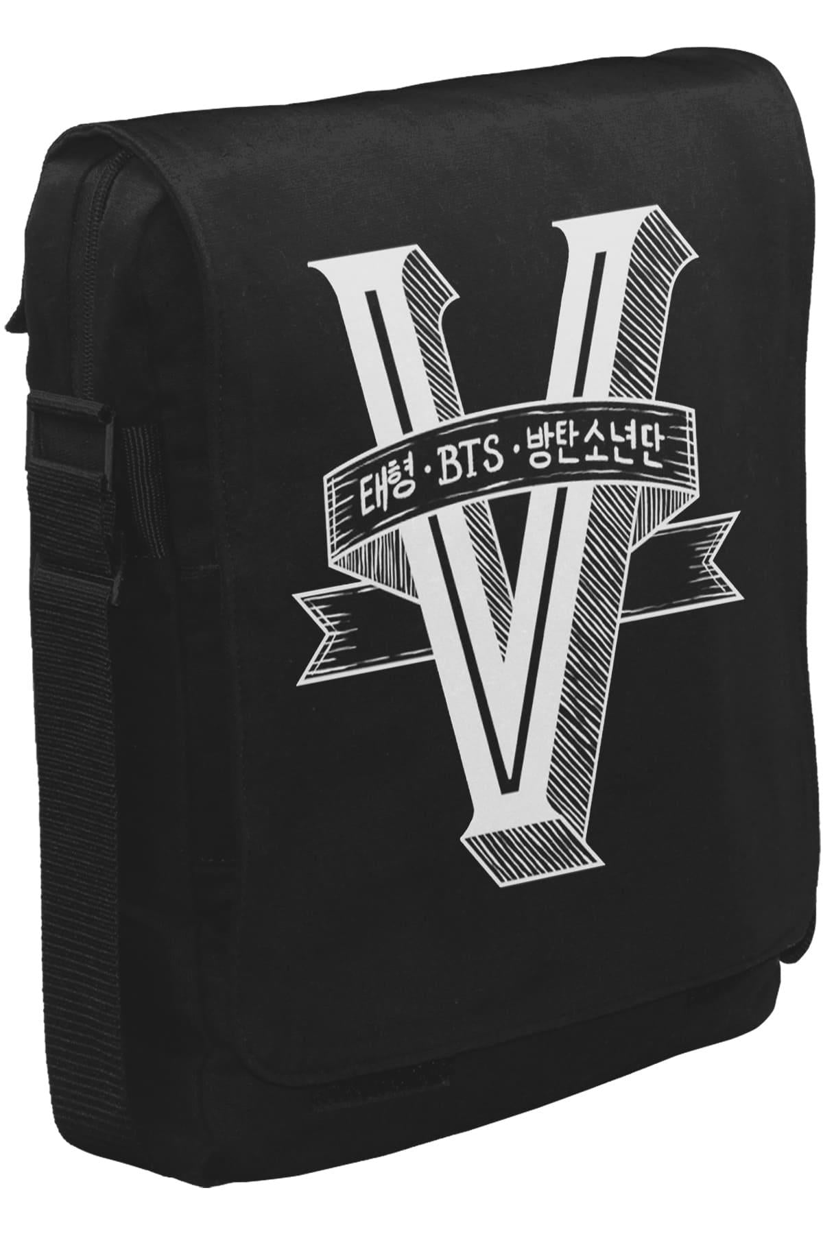 BTS -  V Unisex Siyah Postacı Çanta