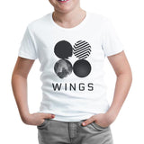 BTS - Wings Logo White Kids Tshirt