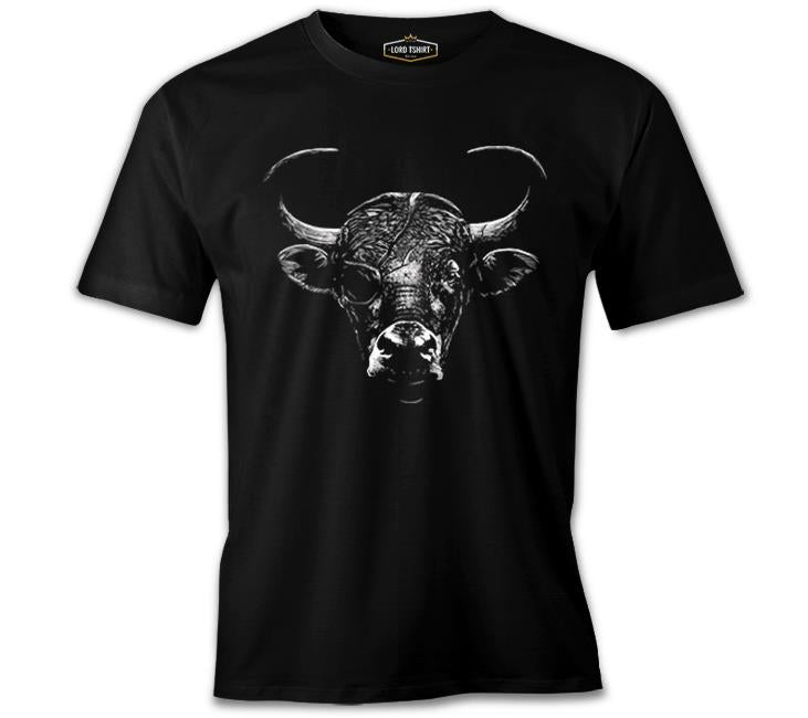 Bull with an Eye Patch Siyah Erkek Tshirt