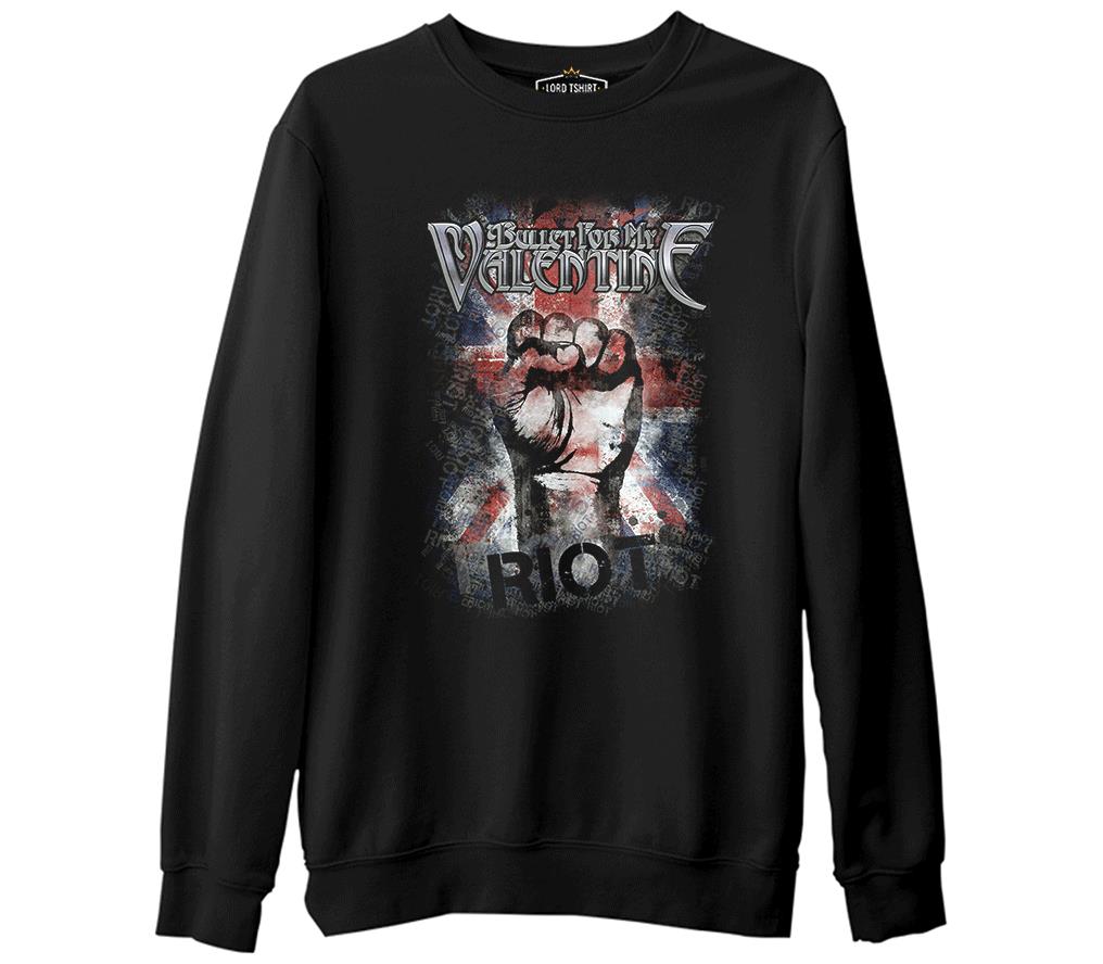 Bullet for my Valentine - Riot  Siyah Erkek Kalın Sweatshirt