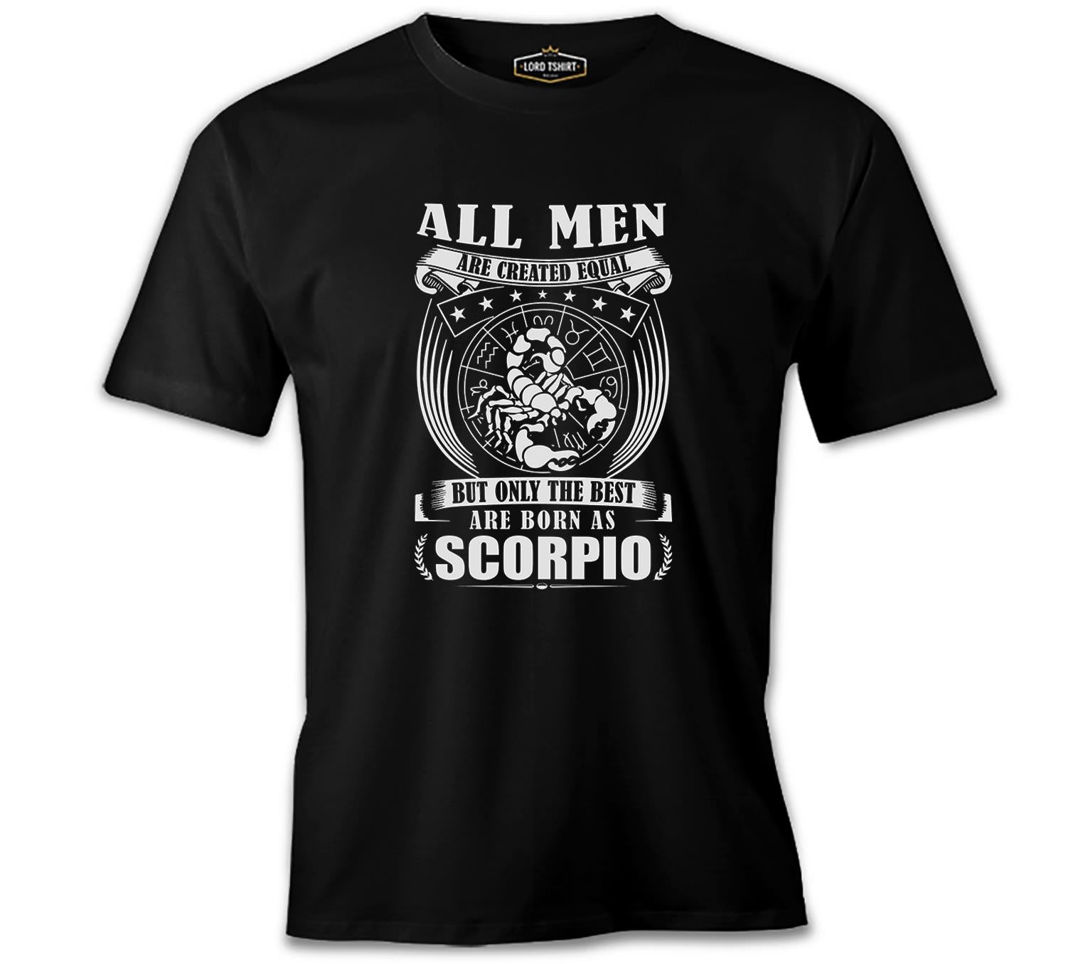 Burç - Born as Scorpio Siyah Erkek Tshirt