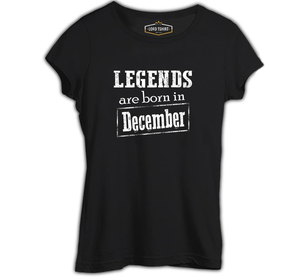 Burç - Born in December Vintage Siyah Kadın Tshirt