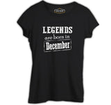 Burç - Born in December Vintage Siyah Kadın Tshirt