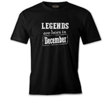 Burç - Born in December Vintage Siyah Erkek Tshirt