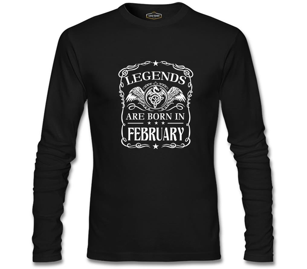 Burç - Born in February Crown Black Men's Sweatshirt 