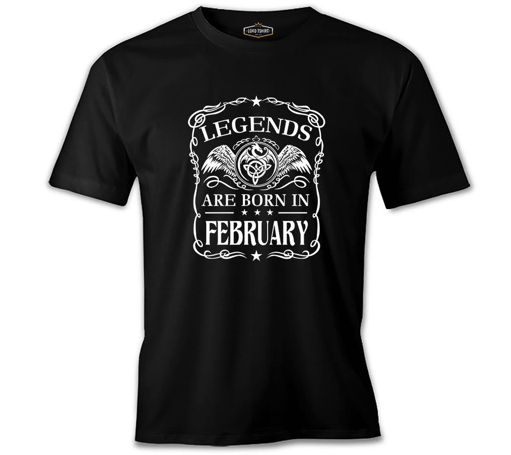 Burç - Born in February Crown Siyah Erkek Tshirt