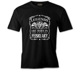 Burç - Born in February Crown Siyah Erkek Tshirt
