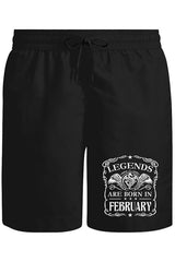 Burç - Born in February Crown Unisex Siyah Şort