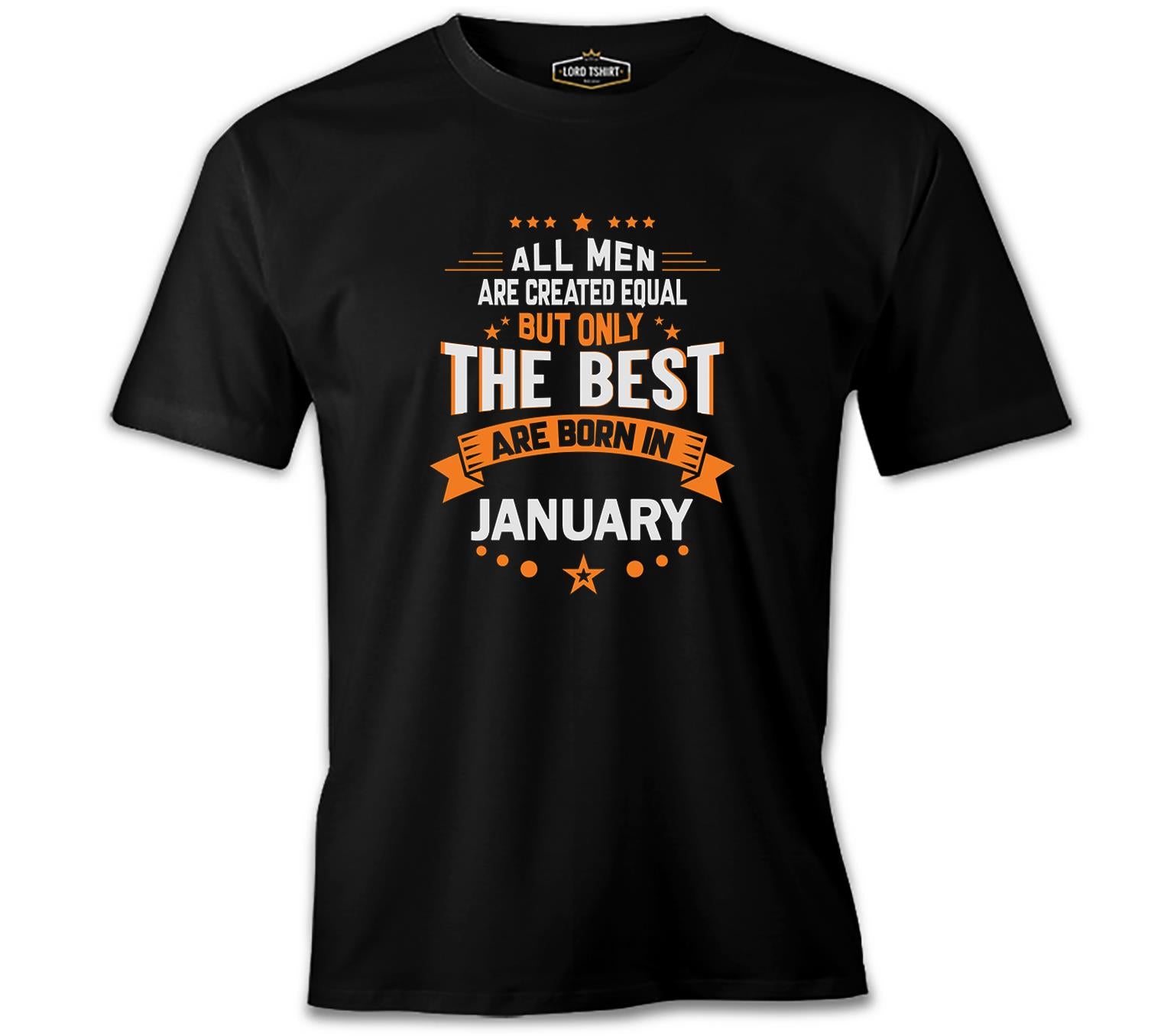 Burç - Born in January Best Siyah Erkek Tshirt