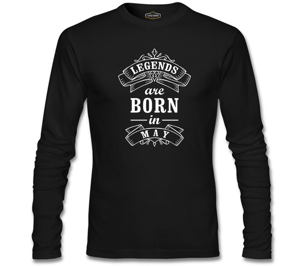 Zodiac Sign - Born in May Legends Black Men's Sweatshirt 