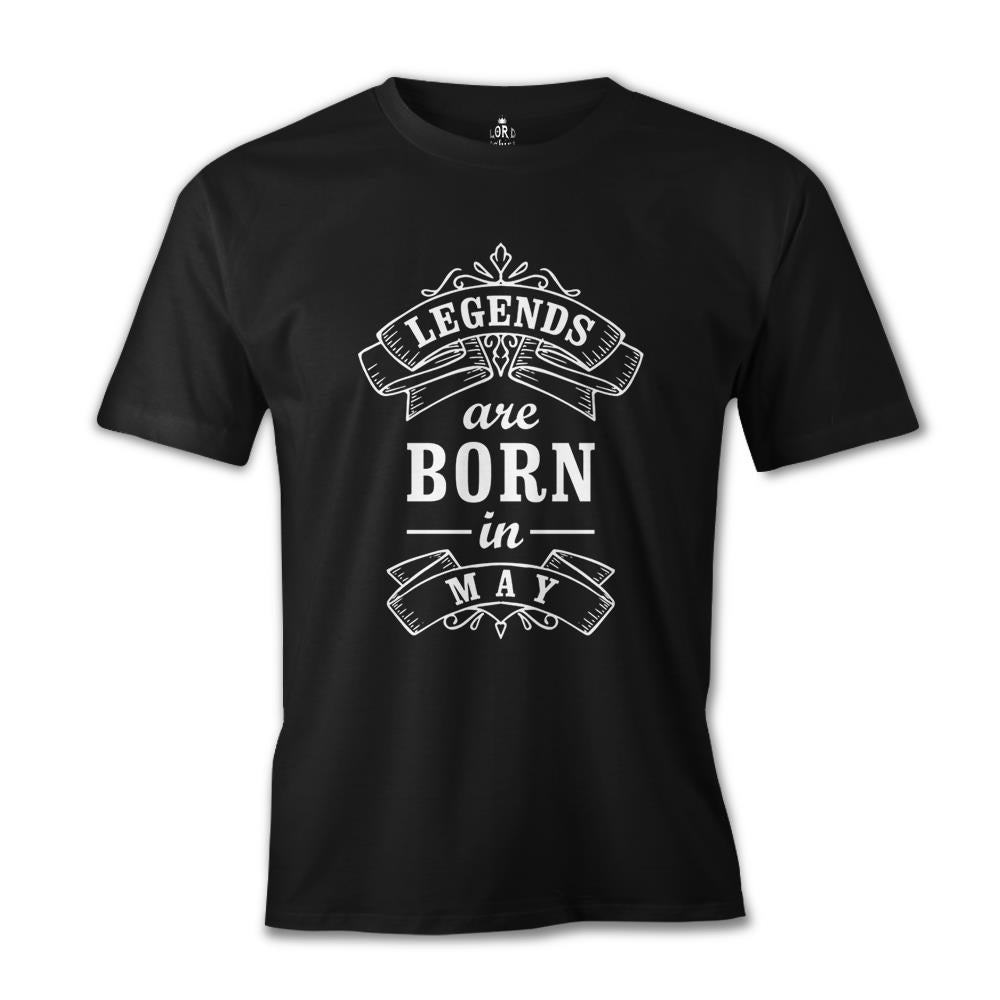 Zodiac Sign - Born in May Legends Black Men's Tshirt