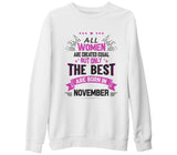 Burç - Born in November White Thick Sweatshirt