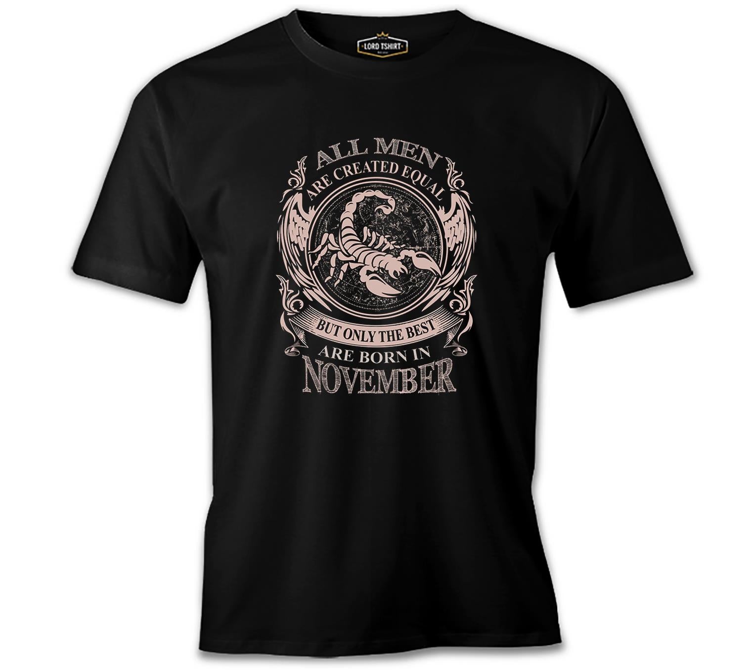 Burç - Born in November Scorpio Siyah Erkek Tshirt