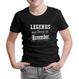 Burç - Born in November Vintage Siyah Çocuk Tshirt