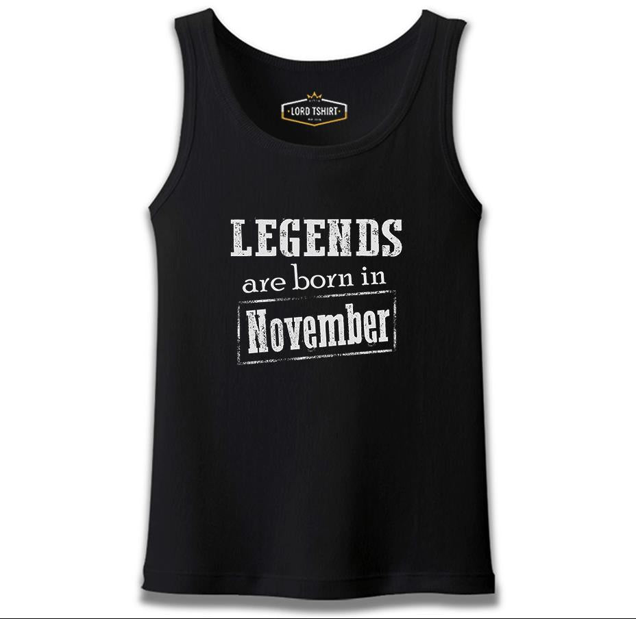 Burç - Born in November Vintage Siyah Erkek Atlet