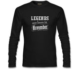 Burç - Born in November Vintage Siyah Erkek Sweatshirt