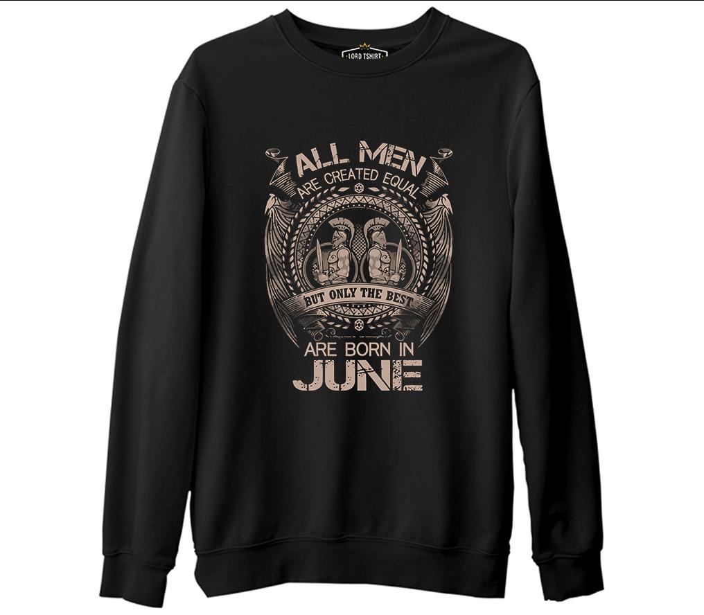 Burç İkizler - Born in June  Siyah Erkek Kalın Sweatshirt