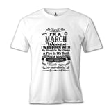 Burç - March Woman Beyaz Erkek Tshirt
