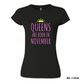 Burç - November Queens Siyah Kadın Tshirt