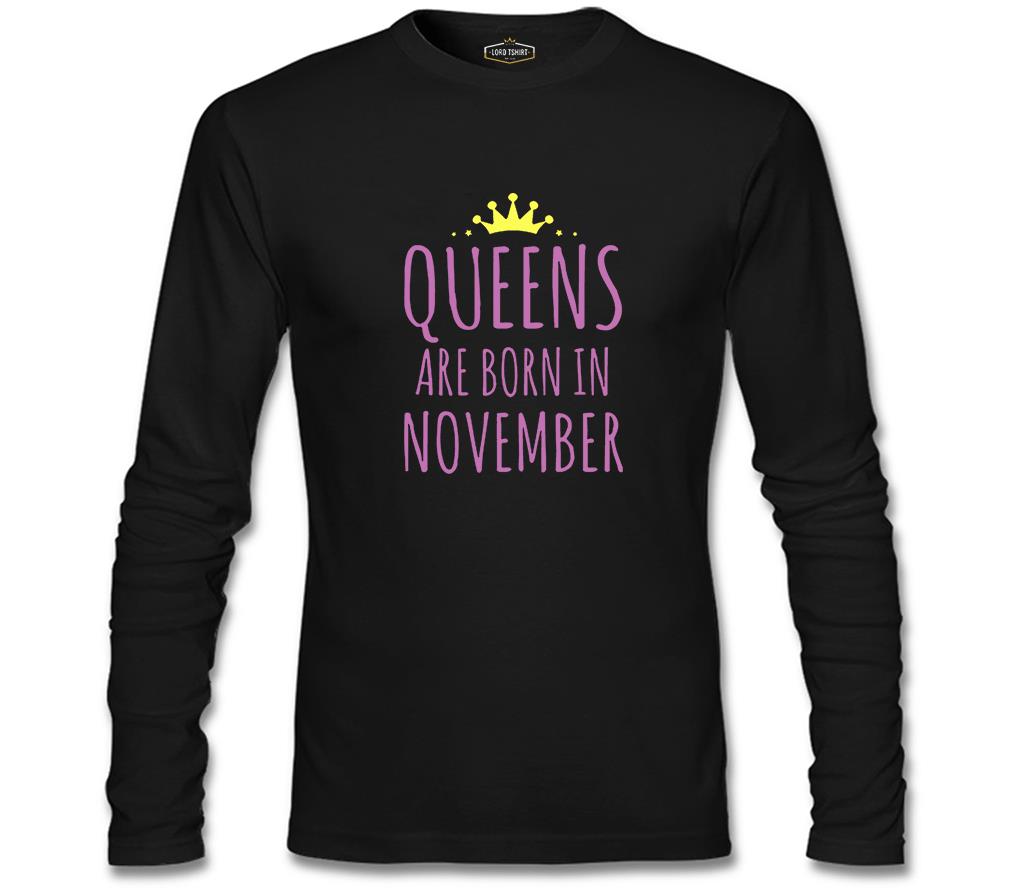Burç - November Queens Siyah Erkek Sweatshirt