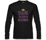 Burç - November Queens Siyah Erkek Sweatshirt
