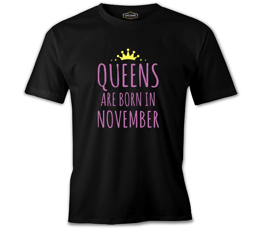 Burç - November Queens Siyah Erkek Tshirt