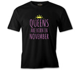 Burç - November Queens Siyah Erkek Tshirt