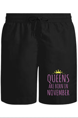 Burç - November Queens Unisex Siyah Şort