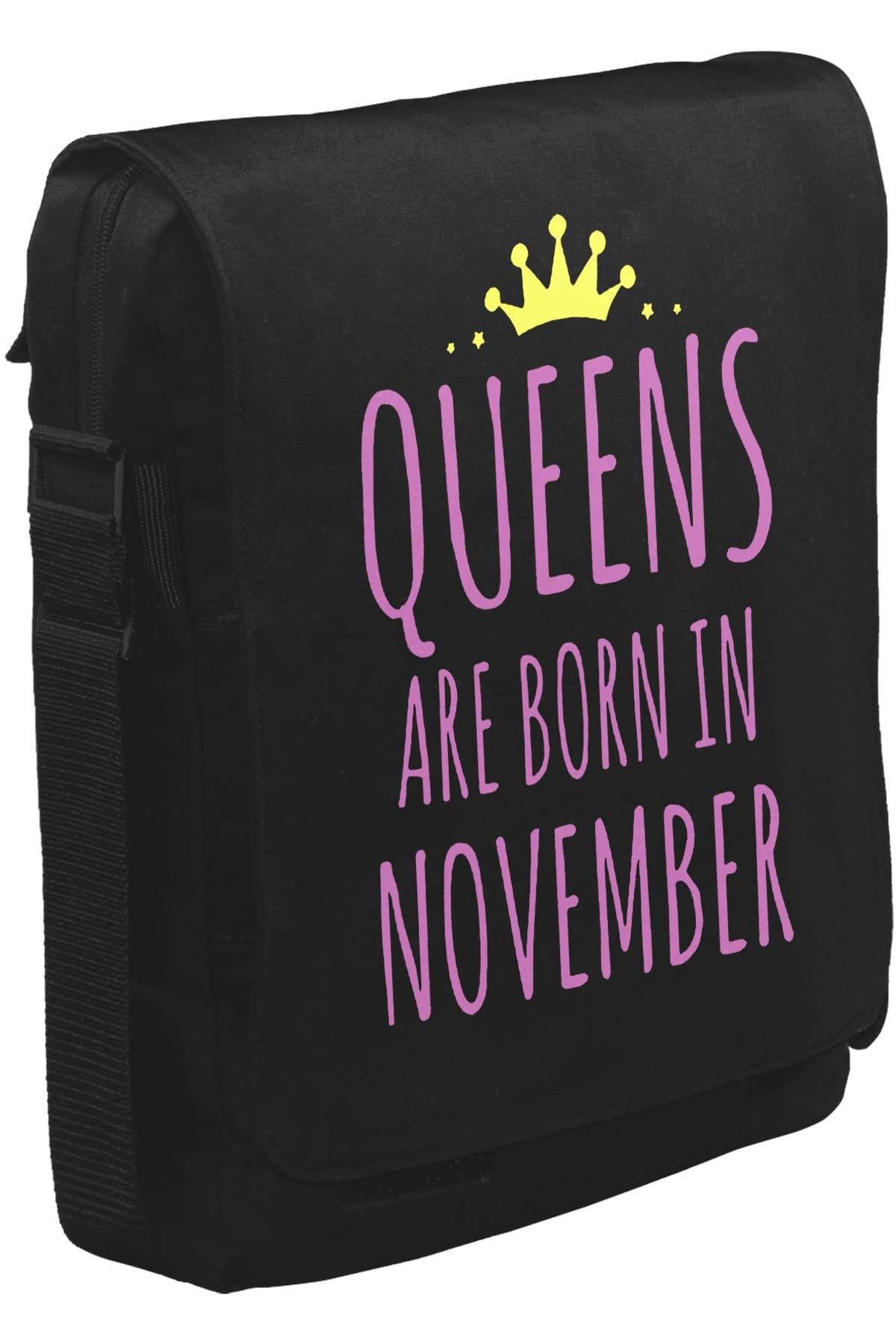 Burç - November QueensUnisex Siyah Postacı Çanta
