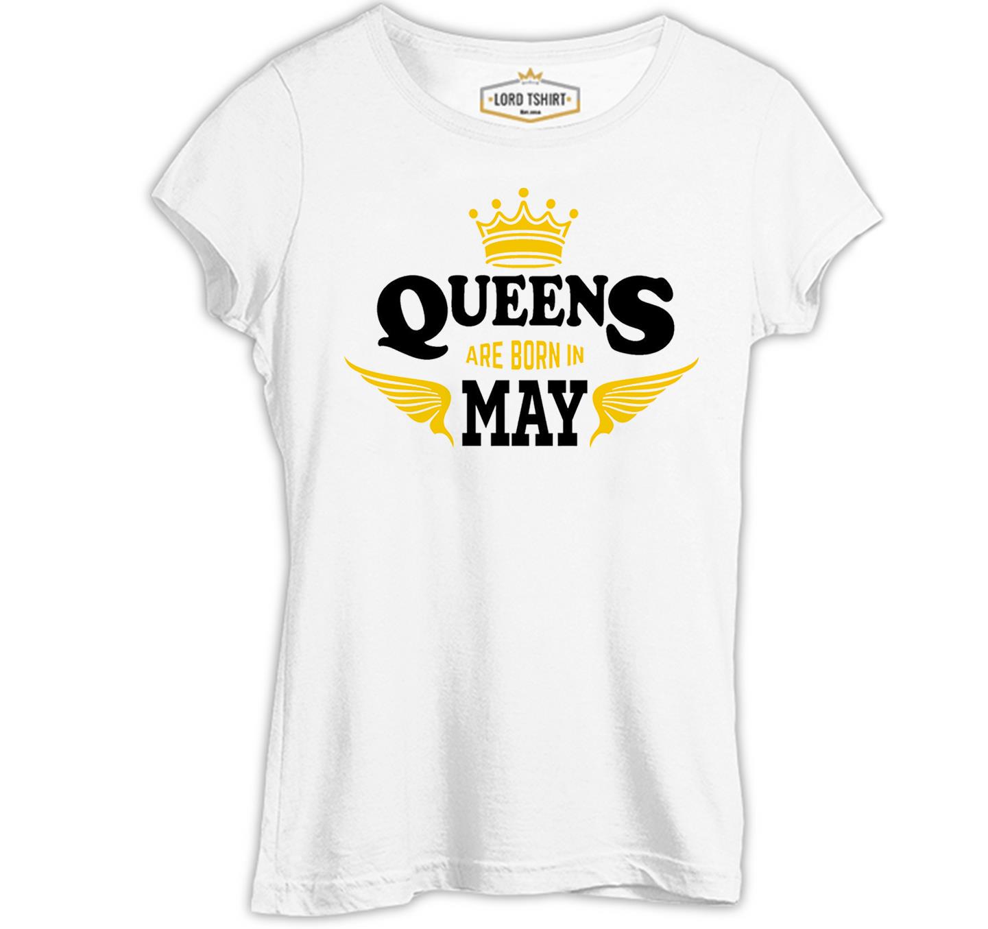 Burç - Queens Born in May Beyaz Kadın Tshirt