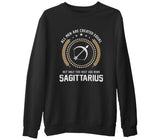 Burç - Sagittarius Siyah Erkek Kalın Sweatshirt