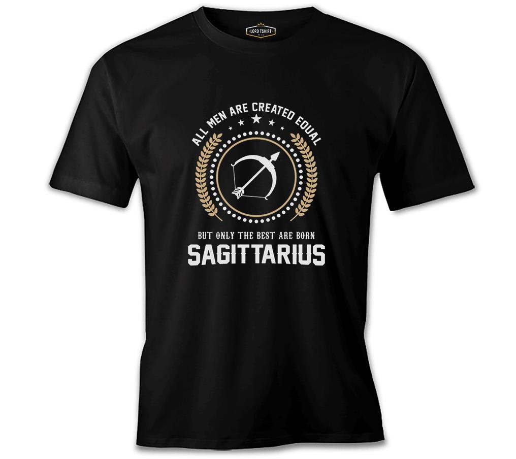 Burç - Sagittarius Siyah Erkek Tshirt