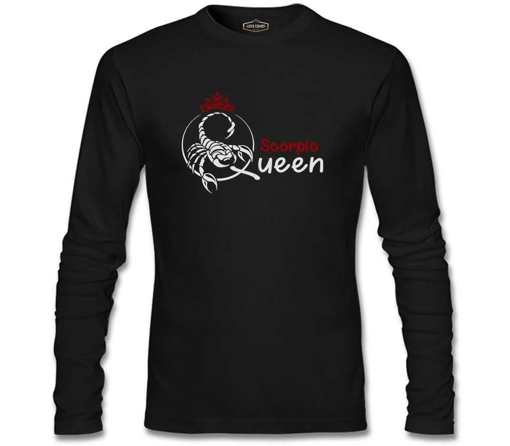 Burç - Scorpio Queen Siyah Erkek Sweatshirt