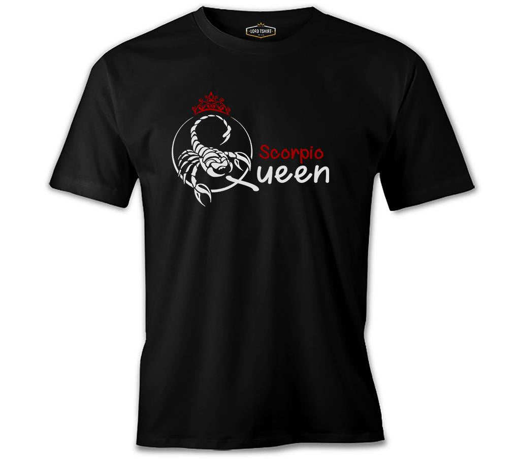 Burç - Scorpio Queen Siyah Erkek Tshirt