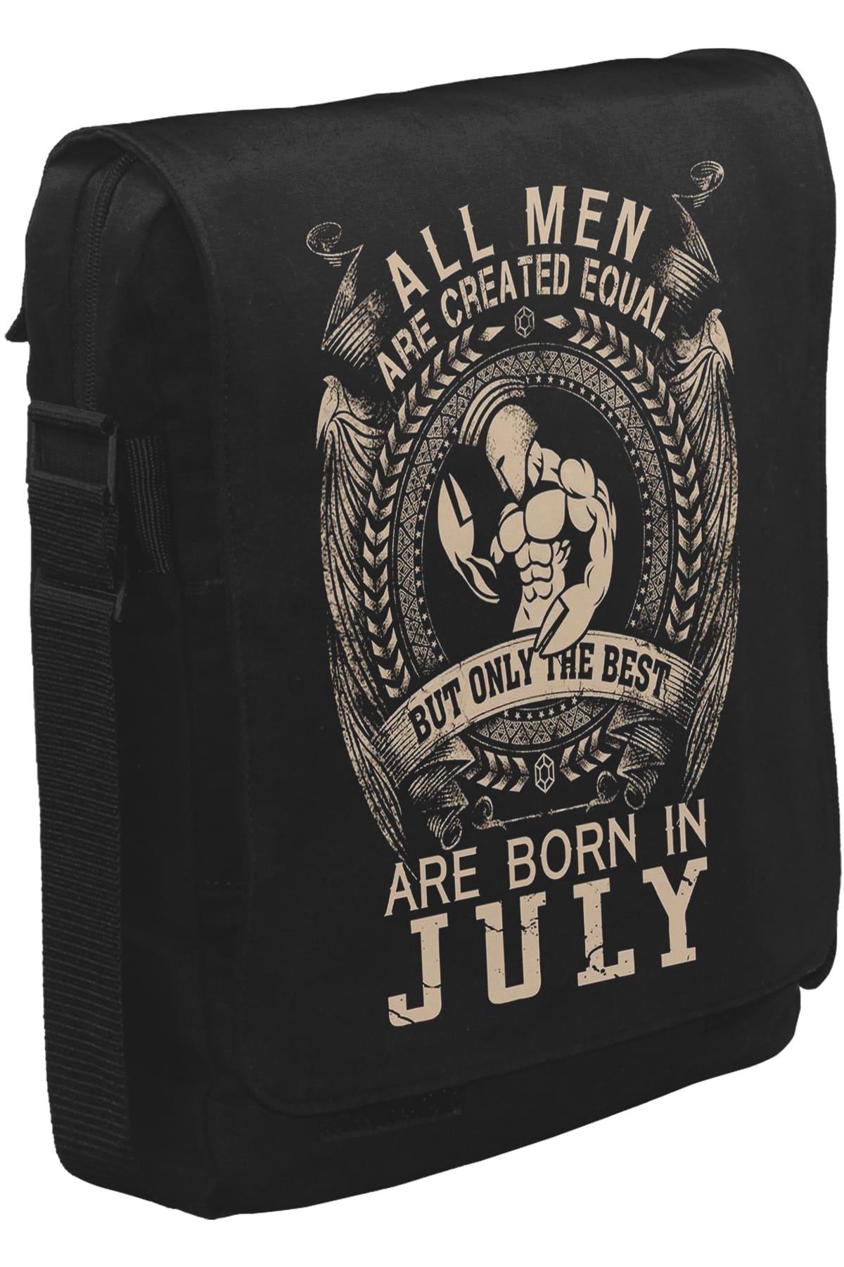 Burç Yengeç- Born in July Unisex Siyah Postacı Çanta