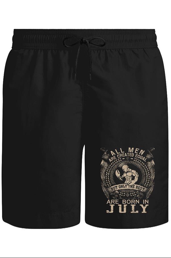 Burç Yengeç- Born in July Unisex Siyah Şort