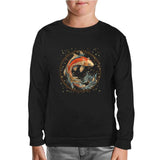 Zodiac Signs - Pisces Black Kids Sweatshirt 