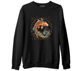 Zodiac Signs - Pisces Black Men's Thick Sweatshirt 