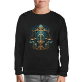 Zodiac Signs - Libra Black Kids Sweatshirt 