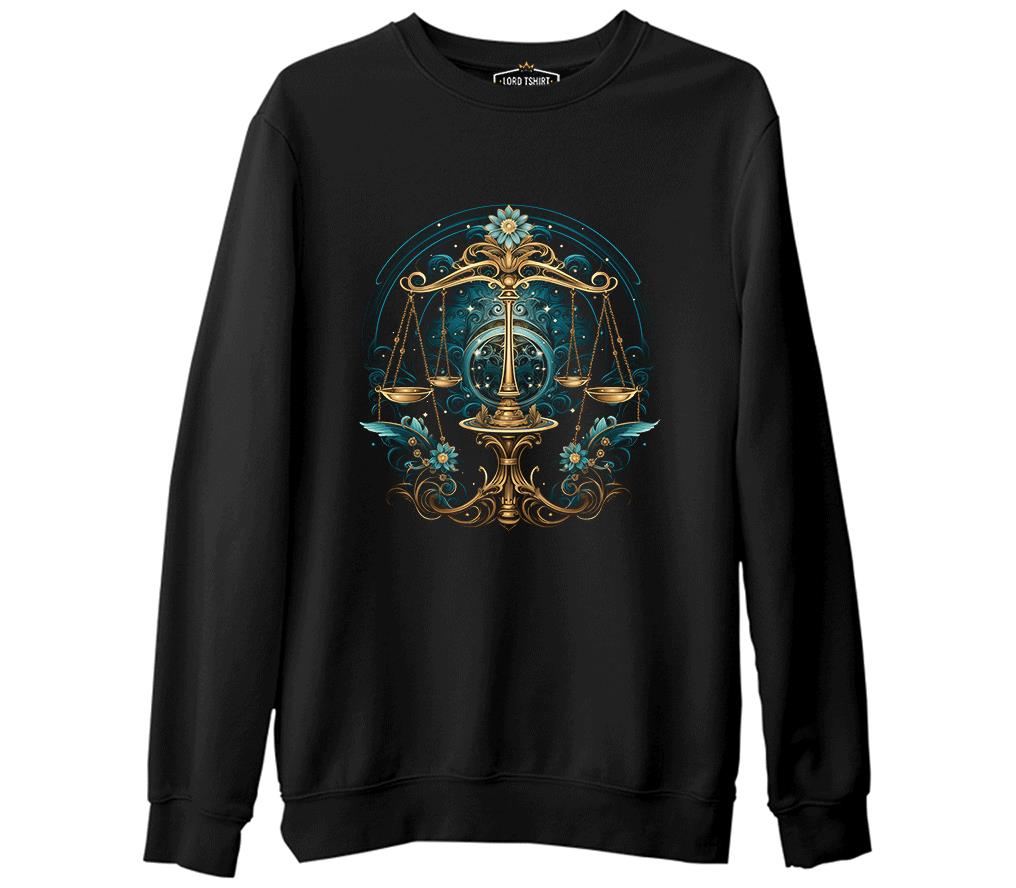 Zodiac Signs - Libra Black Men's Thick Sweatshirt 