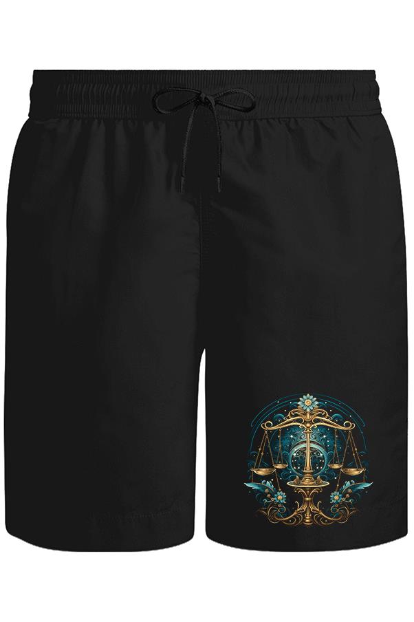 Zodiac Signs - Libra Unisex Black Shorts 