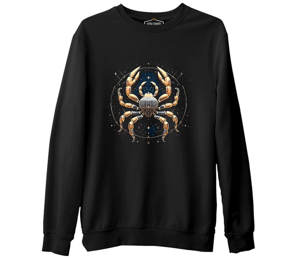 Zodiac Signs - Cancer Black Men's Thick Sweatshirt 