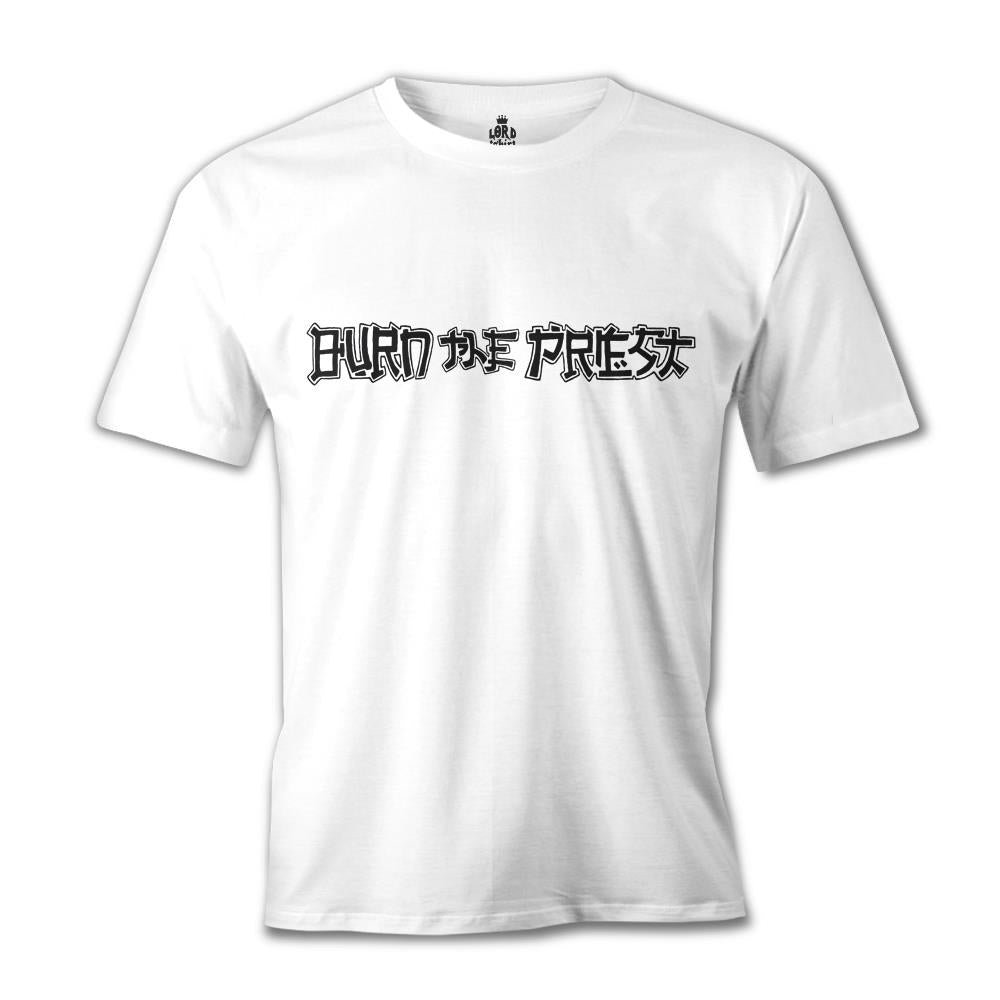 Burn the Priest  - Logo Beyaz Erkek Tshirt