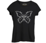 Butterfly in Wired Shape Black Women's Tshirt