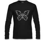 Butterfly in Wired Shape Siyah Erkek Sweatshirt