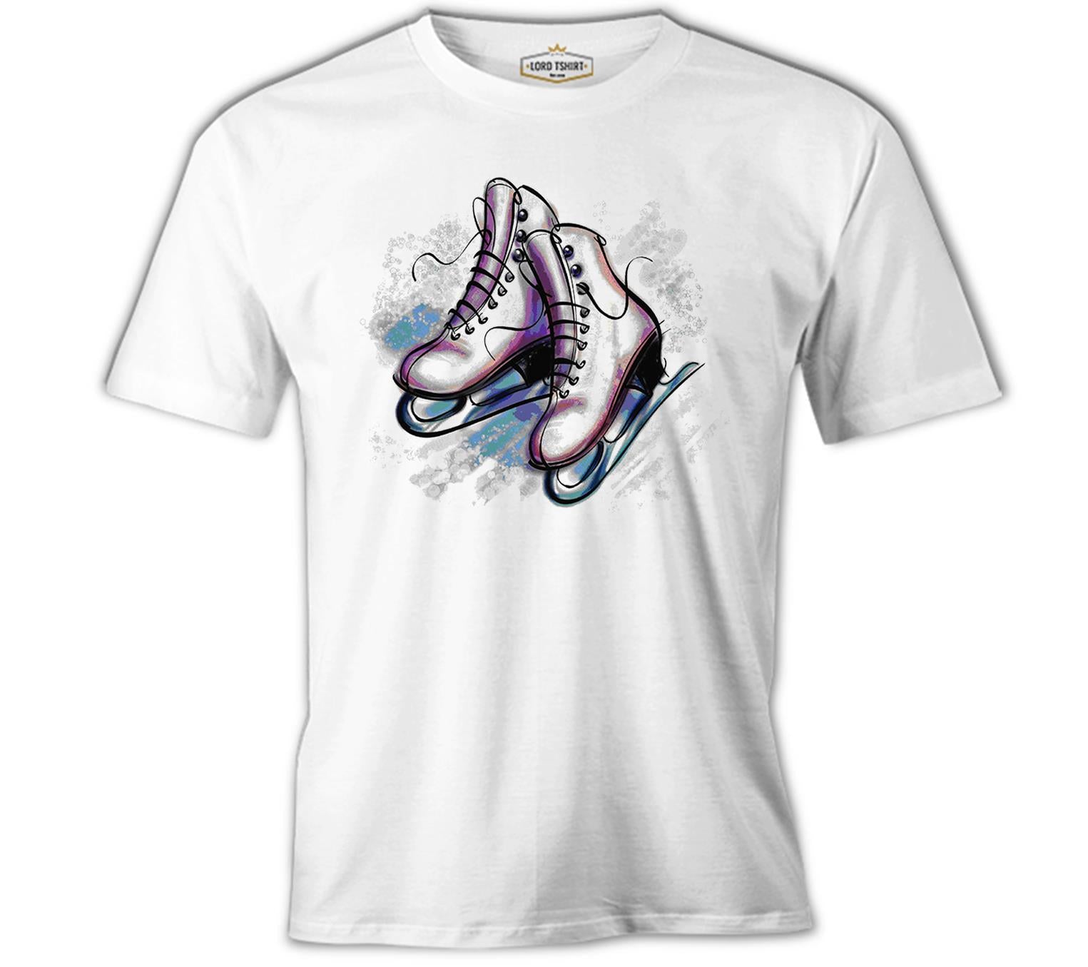 Buz Pateni Beyaz Erkek Tshirt