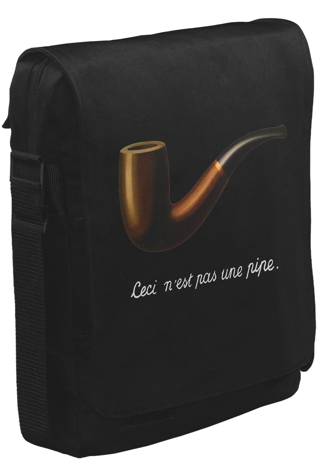 C'est ne pas Une Pipe Unisex Siyah Postacı Çanta